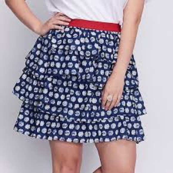 NWT Lane Bryant Tiered Ruffle Polka Dot Skirt - Picture 1 of 4